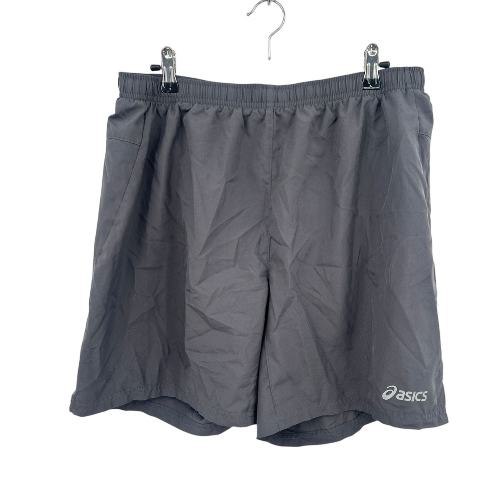 Asics Running Jogging Shorts‎ L Gray Athletic Gym Workout Training Lined Read